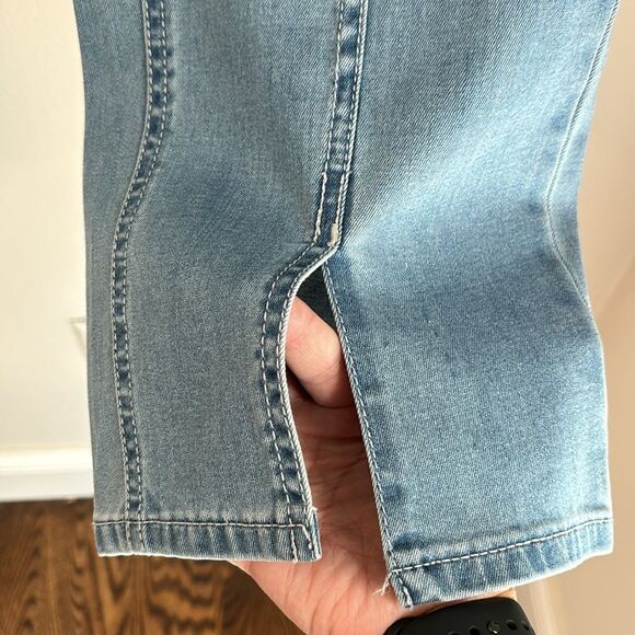 QVC Lisa Rinna Collection Skinny Slit Front Hem Ankle light wash stretch Jean 16 - Picture 5 of 14